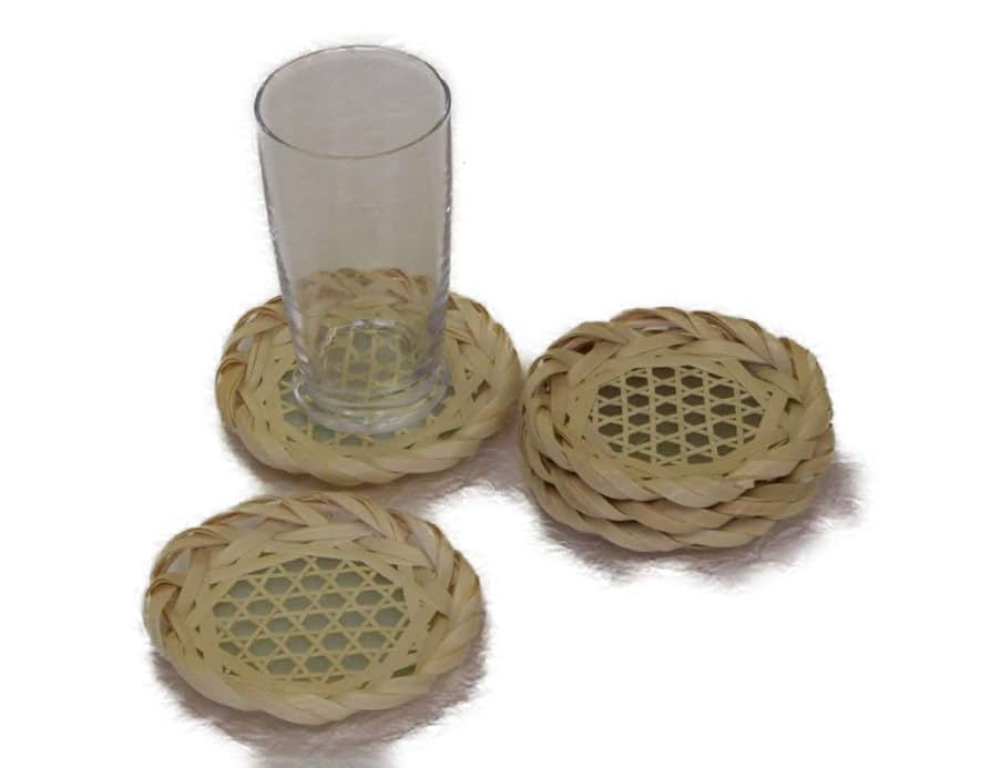 嵐山　竹細工　菓子器　茶托 嵐山 竹細工 菓子器 茶托